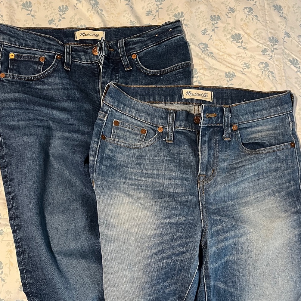 Lot of 2 Madewell kick our crop jeans size 26